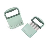 DOETYD Potato Crinkle Cutter Stainless Vegetable Chipper Wavy Knife Slicer (Green)
