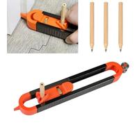 DOETYD Profile Scribing Ruler with Lock, Precise scribe tool and scribing tool for Irregular Shapes, Woodworking Edge and Corner Measuring, contour gauge for Floor, Tile Laying (Orange,Black)