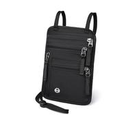 DOETYD RFID Blocking Neck Wallet with Passport Holder - Ultra-Thin Travel Pouch for Concealed Carry(Black