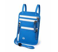 DOETYD RFID Blocking Neck Wallet with Passport Holder - Ultra-Thin Travel Pouch for Concealed Carry(Blue