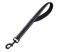 DOETYD Short Dog lead for Training, Short Leash with Soft Padding, Nylon Reflective Pet Walking Leash, Strong and Durable, 29 Inch (Black)
