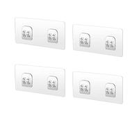 DOETYD Shower Caddy Adhesive Hooks, Transparent Self-Adhesive Hooks with Waterproof Strong Sticker No Drilling for bathrooms Kitchens Shelf soap Dish Rack Basket 4 PCS