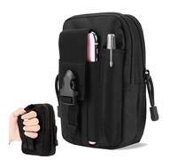 DOETYD Tactical Pouch Waist Bag Fanny Pack Belt Edc Pouch Molle Pouches Belt Bag Men Bumbag with Adjustable Belt and Pockets for Travel Hiking Walking Outdoor Cycling (Black)