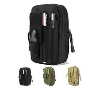 DOETYD Tactical Pouch Waist Bag Fanny Pack EDC Molle Pouches Belt Bag Men Bumbag with Adjustable Belt and Pockets for Travel Hiking Walking Outdoor Cycling (Black)