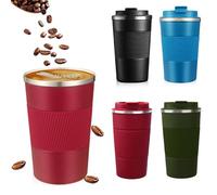 DOETYD Travel Mug with Leakproof Lid 510ML Stainless Insulated Coffee Thermal Cup Reusable Insulated Mug for Hot Cold Coffee Drinks Water (510ML Red)