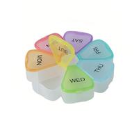 DOETYD Weekly Pill Box 7 Day Travel Pill Box with Snap Shut Lids Design, Easy to Open Table Box, Colorful Table Organiser for Vitamins Medicine Supplements Fish Oils