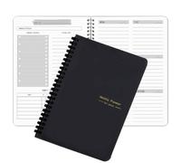 DOETYD Weekly Planner Black 52 Page Undated A5 Notebook To Do List Notebook for Planning Daily List for Students Academic Work