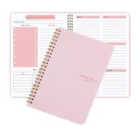 DOETYD Weekly Planner Pink 52 Page Undated A5 Notebook To Do List Notebook for Planning Daily List for Students Academic Work