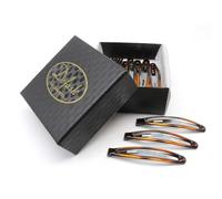 Dofash 12Pcs Snap Hair Clips Hair Grips Metal Hair Clips 6Cm/ 2.36" Hair Accessories With Gift Box For Girls (Tortoise)