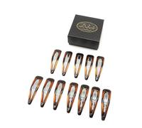 Dofash 7CM/2.76IN Snap Hair Clips Hair Grips Metal Tortoise Hair Clips For Women 12PCS (Tortoise)
