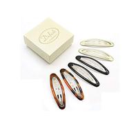 Dofash Ellipse Shaped Effect Epoxy Snap Hair Clips 8Cm/3.15in Hair Accessories With Gift Box For Women (Black/Blonde/Tortoise)