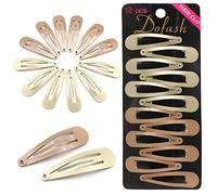 Dofash Snap Hair Clips Metal Grips 5CM/2IN Basic Hair Accessories 12pcs (Blonde 6pcs+Light Brown 6pcs)