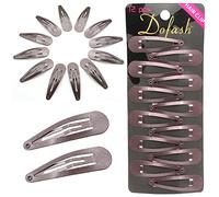 Dofash Snap Hair Clips Metal Grips 5cm/2in Basic Hair Accessories 12pcs (Brown)