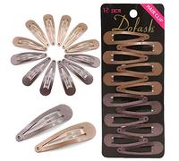 Dofash Snap Hair Clips Metal Grips 5CM/2IN Basic Hair Accessories 12pcs (Dark Brown PCS+Light Brown 6PCS)