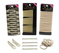 Dofash Women's Braided Good Hair Set 102 Counts Set Braided Hair Clips For Women (Bobby Pins 60pcs + Hyper Elastics Ties 30pcs + Snap Hair Clips 12PCS (Blonde)