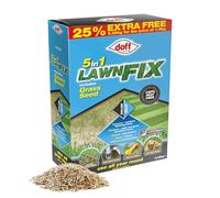 Doff 5 in 1 Lawn Fix & Grass Seed - 2.25kg Procoat Lawn Treatment for Gardens - Slow Release Fertiliser & Coated Seed to Restore & Thickens Green Grass - Year-Round Growth & Bird-Resistant