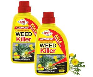Doff Advanced Concentrated Weedkiller 1L - Pack of 2 | Systemic Glyphosate Weed Killer for Weeds, Grass & Roots | Garden & Driveway Use