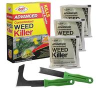 Doff Advanced Concentrated Weedkiller (3 Sachets Total) + 2 Weeding Tools - Glyphosate Weed Killer for Paths, Drives & Patios - Extra Strong Formula