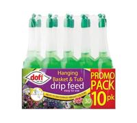 Doff Drip Feed Plant Fertiliser 10 Pack - Slow Release Feeders for Hanging Baskets & Pots - Up to 150 Days Plant Food - Easy Use Nutrient Bottles