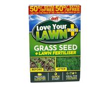 Doff Lawn Grass Seed & Fertilizer Mix, 1.5kg Extra Value Pack, For Thicker Greener Grass
