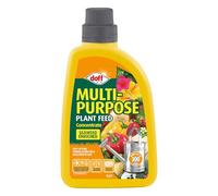 Doff Multipurpose Plant Feed Concentrate - 1L Fast-Acting Plant Food for Healthy Growth of Flowers, Fruit, Vegetables & Shrubs - Seaweed Enriched - Encourages Root Development - Makes 300L Feed