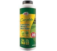 Doff Complete Lawn Feed, Weed & Moss Killer - 1kg Triple-Action Lawn Feed Treatment for Gardens - Condition & Thicken Lawns, Control Weeds & Moss, Promotes Greener Grass Year-Round