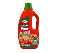 Doff Tomato Pour & Feed - 1.5L Fast-Acting Vegetable Plant Food for Healthy Growth of Tomatoes, Vegetables & Flowers - Seaweed Enriched Tomato Feed - Encourages Root Development