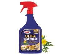 Doff Ultra Weedkiller - 1L Ready to Use Glyphosate-Free Spray for Garden Protection - Kills Rooted Weeds from Pathways to Driveways - Long Lasting Weed Control - Strong Weed Killer
