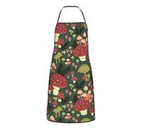 DOFFO Aprons For Women With Pockets Liquid Painting Pink Printed Waterproof Kitchen Apron Cooking Apron Chef Apron, Bright Mushrooms Art, One size