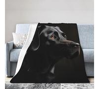 DOFFO Black Labrador Printed Flannel Throw Blanket For Bed,Ultra-Soft Micro Fleece Blanket Light Weight Cozy Warm Blanket Sofa Decke Plaid Chaud 60"X50"