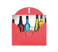 DOFFO Cocktail Glasses And Wine Bottles Printed Greeting Cards Pearlescent Paper Christmas Card Wedding Card Funny Birthday Card Blank Cards And Envelopes Thinking Of You Cards Birthday Invitations