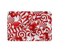 DOFFO Indoor Door Mat Candy Canes Printed Non Slip Floor Mat 16"X24" Fall Door Mat Bath Mat Flannel Throw Rugs Area Rugs Welcome Mat Front Door Rug Indoor Mats for Front Door Entry