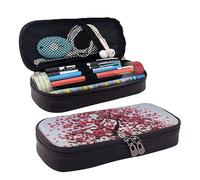 DOFFO Japanese Cherry Tree Printed Cute Pencil Case Aesthetic Pencil Pouch Special Pen Case Artificial Leather Pencil Bag Durable Pencil Box Zipper Pencil Cases For Men Women Office Work And Study