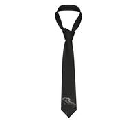 DOFFO Mens Ties Silkiness Black Labrador Printed For Weddings,Groom,Groomsmen,Dances,Gifts, Black, One size
