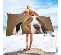 DOFFO Microfiber Beach Towel,Basset Hound Printed Fast Dry Towel Travel Beach Towel Bath Towels Large 31"X 63" Soft Absorbent Lightweight Beach Towel for Camping Pool
