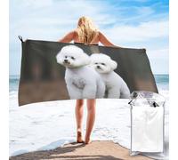 DOFFO Microfiber Beach Towel,Bichon Frise Printed Fast Dry Towel Travel Beach Towel Bath Towels Large 31"X 63" Soft Absorbent Lightweight Beach Towel for Camping Pool