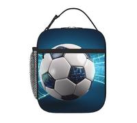 DOFFO Soccer Sports Ball Printed Insulated Lunch Bag Adults Cooler Pack Lunch Bag Tote Bag Reusable Leakproof Portable Lunch Bags for Women Men Pack Lunch Box Adults for Work