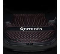 DOFFO Tailored Car Boot Mats for Citroen C5 Aircross 2017-2021 2022 2024,leather Rear Trunk Liner Cargo Tray Floor Carpet Guard Cover Pad Accessories,B-Black Red