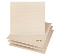 Dofiki 15 Pcs 1/8" Basswood Sheets 3mm Plywood 1/8" x11.8"x 11.8” Craft Balsa Plywood for Laser Cutting Engraving Wood Burning Building Model, 1/8 Inch 300 x300 x3mm Squares Wood Sheet