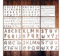 Doflyok 12 Pieces Magical Letter Stencils for Painting, Alphabet Drawing Templates Reusable Plastic Letter Stencils and Numbers Craft Stencils for Journal Scrapbook Art Projects, white