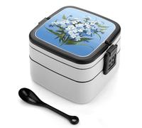 DoForget Me Bento Box, 2 Compartments Meal-Prep Containers, Stackable Lunch Box with Lids, Reusable Divided Food Storage Containers for Travel, and Work