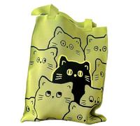 DOFOTAWN Women's Shoulder Handbags Cute Tote Bags Crocheted Bags Large Knit Tote Fun Big Pattern Beach Tote…, Green-cat