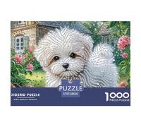 Dog 1000 Piece Jigsaw Puzzle Challenging And Relaxing Gift Cute Pet for Adults Kids Seniors Challenging Brain Teaser Recycled Paper Home Decoration Puzzle 38x26cm/1000pcs