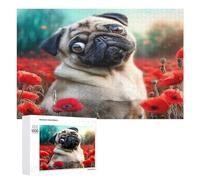 Dog 1000 Piece Jigsaw Puzzles Adults Kids Cute Dog Pet Jigsaws Dining Room Decor Accent Whimsical Challenging Puzzle Stress Relief 1000 PCS