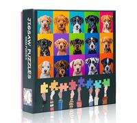 Dog 1000 Piece Jigsaw Puzzles for Adults, Difficult Challenging Puzzle for Adults Family, Colorful Cute Puppy Puzzle as Home Decor Gift, Animal Art Style Size 19.7x27.5 inches