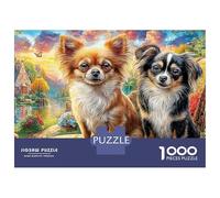 Dog 1000 Piece Precise Interlocking Two Dogs Resting Jigsaw for Teens Digital Detox Frameable Puzzle Stay at Home Fun Limited Edition 52x38cm/1000pcs