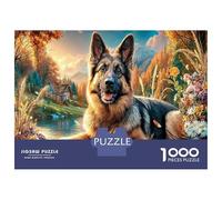 Dog 1000Pieces JigsawPuzzleGerman Shepherd Forest ForAdult Colourful Brainteasing Age12+byth Challenging The Impossible Difficult Game Uncover The Puzzle 52x38cm/1000pcs