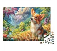 Dog 1000Pieces JigsawPuzzlesCorgi Autumn Valley ForAdults Challenging Brainteasing Age12+byth EducationalGame Uncover The Puzzle 52x38cm/1000pcs