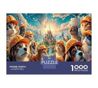 Dog 1000Pieces JigsawPuzzlesDogs Group ForAdult Challenging LargePiecePuzzles Age12+byth EducationalGames Uncover The Puzzle 52x38cm/1000pcs