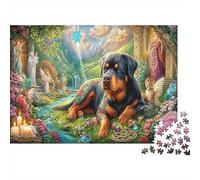 Dog 1000Pieces JigsawPuzzlesRottweiler Fairy Forest ForAdults Colourful Brainteasing Age12+byth Challenging The Impossible Difficult Game Fun, Challenging 52x38cm/1000pcs